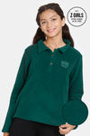 Zivame Girls Polar Fleece Knit Poly Sweatshirt - Sea Moss — thumbnail 1